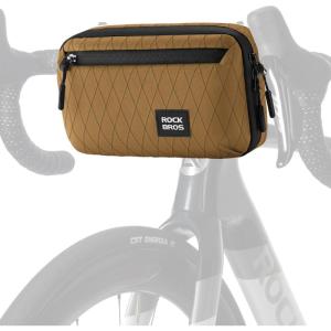 image:imageROCKBROS Bike Handlebar Bag 21L Large Capacity Bike Front Bag Quick Release Handlebar Bags for Bicycles Scooters Multifunctional Shoulder Waist BagKhaki