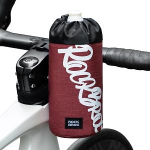 image:imageROCKBROS Bike Water Bottle Holder Handlebar Bike Feedbag with Quick Access Universal Compatible with Road Bike MTB EBike Cruiser Scooter Wheelchair Bottle CagesBrickred