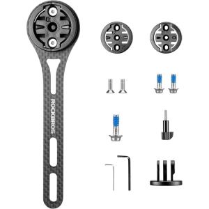 image:imageROCKBROS Bike Computer Mount OutFront Compatible with Garmin amp Mainstream Watch TablesEquipped with Multiple Types of BasesCarbon Fiber