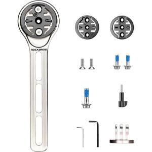 image:imageROCKBROS Bike Computer Mount OutFront Compatible with Garmin amp Mainstream Watch TablesEquipped with Multiple Types of BasesTitanium Alloy