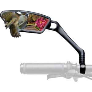 image:imageROCKBROS Bike Mirrors for Handlebars HD BlastResistant Bicycle Mirror for Ebike 360 Degree Adjustable Bike Rear View Mirror Easy to Install Left and Rightblackleft