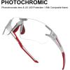 image:imageROCKBROS Cycling Sunglasses Photochromic Bike Glasses for Men Women Sports Goggles UV ProtectionWhite Red