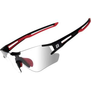 image:imageROCKBROS Cycling Sunglasses Photochromic Bike Glasses for Men Women Sports Goggles UV ProtectionBlack Red