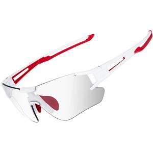 image:imageROCKBROS Cycling Sunglasses Photochromic Bike Glasses for Men Women Sports Goggles UV ProtectionWhite Red