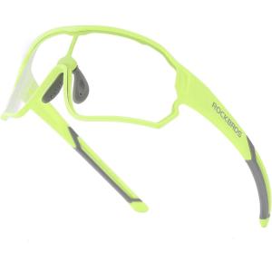 image:imageROCKBROS Kids Photochromic Cycling Glasses UV400 Clear to Dark Transition Sports Sunglasses for Youth Boys Girls Age 814Matte Green  Photochromic