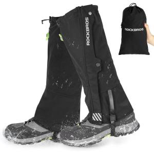 image:imageROCKBROS Snow Boot Leg Gaiters for Hiking Waterproof Leg Gaiter for Skiing Walking Snow Boot Gaiters Tear Resistant Adjustable GaitersXL2XL
