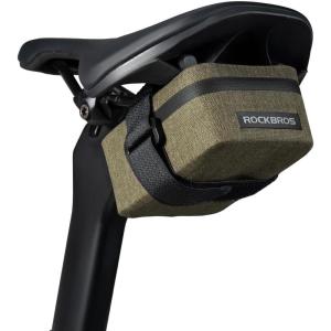 image:imageROCKBROS Bike Saddle Bag 04L Waterproof Ultra Small Bike Bag4 x 34 x 2 Waterproof Zipper Bicycle Storage Bag Under Seat Easy Attachment for Road Cycling BlueKhaki