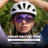 image:imageROCKBROS Photochromic Cycling Glasses for Men Women 24g Unique Temples amp Raised Frame UV400 Bike GlassesGreenpurple