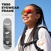 image:imageROCKBROS Photochromic Cycling Glasses for Men Women 24g Unique Temples amp Raised Frame UV400 Bike GlassesTransparent Red