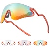 image:imageROCKBROS Photochromic Safety Glasses Transition Cycling Glasses for Men Women Sports Sunglasses for Running PickleballBlack Red Photochromic Lens  Transparent Red Frame