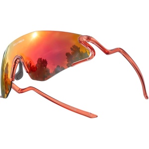 image:imageROCKBROS Photochromic Cycling Glasses for Men Women 24g Unique Temples amp Raised Frame UV400 Bike GlassesTransparent Red