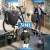 image:imageROCKBROS Bike Panniers 20L Waterproof Roll Up Bike Rack Bag Adjustable Quick Release BucklesReflective for Road Mountain Cycling Traveling CommutingBlack1