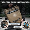 image:imageROCKBROS Bike Panniers 20L Waterproof Roll Up Bike Rack Bag Adjustable Quick Release BucklesReflective for Road Mountain Cycling Traveling CommutingCamel Brown Reflective2
