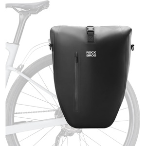image:imageROCKBROS Bike Panniers 20L Waterproof Roll Up Bike Rack Bag Adjustable Quick Release BucklesReflective for Road Mountain Cycling Traveling CommutingBlack1