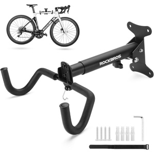 image:imageROCKBROS Horizontal Bike Wall Mount Adjustable Wall Bike Mount Hanger with 55lb Capacity Mountain Road Bike Bicycle Rack for Garage