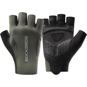 image:imageROCKBROS Cycling Gloves for Men Women Bike Gloves Half Finger with ShockAbsorbing Pad Breathable Mountain Road Biking Motorcycle Gym GlovesBlack  Green