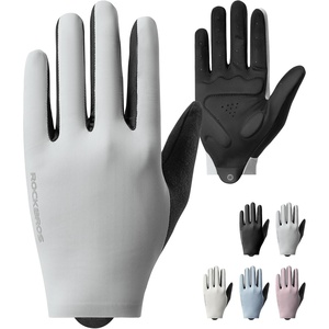 image:imageROCKBROS Cycling Gloves for Men Women SBR Padded Shock Absorbing Bike Gloves Breathable Touchscreen AntiSlip Palm Lightweight for BikingGray