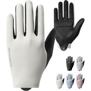 image:imageROCKBROS Cycling Gloves for Men Women SBR Padded Shock Absorbing Bike Gloves Breathable Touchscreen AntiSlip Palm Lightweight for BikingWhite