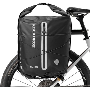 image:imageROCKBROS Bike Panniers Waterproof 23L Bike Rack Bag Adjustable Quick Release Buckles Panniers Bike Bags with Vacuum Compression for Cycling Traveling CommutingBlack