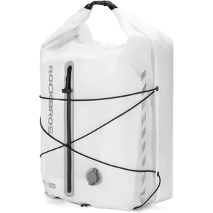 image:imageROCKBROS Bike Panniers Waterproof 23L Bike Rack Bag Adjustable Quick Release Buckles Panniers Bike Bags with Vacuum Compression for Cycling Traveling CommutingWhite
