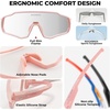 image:imageROCKBROS Kids Photochromic Sunglasses Boys Girls Cycling Runing Glasses TR90 Lightweight UV400 Sports Sunglasses Age 614Light Pink