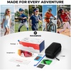 image:imageROCKBROS Polarized Kids Sunglasses Boys GirlsSports Cycling Glasses with Straps Baseball Softball Sunglasses Age 614Matte Red