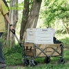 image:imageWagons Carts Foldable Cart with Wheels Collapsible Wagon for Grocery Shopping Garden Camping Beach Lightweight with 220BLS Capacity 120L Heavy Duty Utility150Lup to 180L