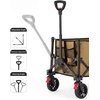 image:imageWagons Carts Foldable Cart with Wheels Collapsible Wagon for Grocery Shopping Garden Camping Beach Lightweight with 220BLS Capacity 120L Heavy Duty Utility120L