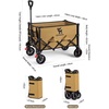 image:imageWagons Carts Foldable Cart with Wheels Collapsible Wagon for Grocery Shopping Garden Camping Beach Lightweight with 220BLS Capacity 120L Heavy Duty Utility120L