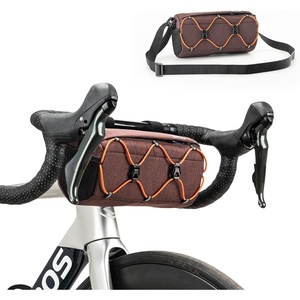 image:imageROCKBROS Bike Handlebar Bag Front Bike Bag for Storage 22L Bike Pouch with Shoulder Strap for Cycling Bicycle Accessories for Ebike E Scooter Road BikeBrown