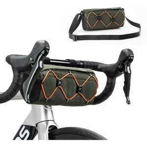 image:imageROCKBROS Bike Handlebar Bag Front Bike Bag for Storage 22L Bike Pouch with Shoulder Strap for Cycling Bicycle Accessories for Ebike E Scooter Road BikeGreen
