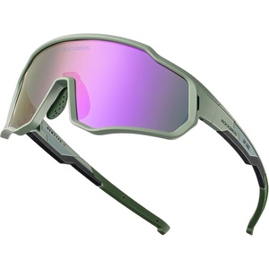 image:imageROCKBROS Polarized Kids Sunglasses Boys GirlsSports Cycling Glasses with Straps Baseball Softball Sunglasses Age 614Matte Green