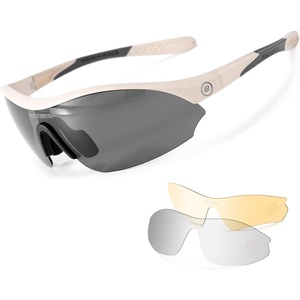 image:imageROCKBROS Polarized Sports Sunglasses with 3 Interchangeable Lens Cycling Sun Glasses for Men Women Baseball Running GolfGray Polarized Lens  Gray Black Frame