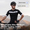 image:imageROCKBROS Mens Cycling Jersey Short Sleeve DualZone Ventilation SlimFit Full Zip 3 Pockets Lightweight Road MTB Biking