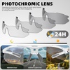 image:imageROCKBROS Photochromic Sports Sunglasses Mens Pickleball Glasses Cycling Glasses MTB Sunglasses with Removable Elasctic BandWhite