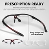 image:imageROCKBROS Pickleball Glasses for Men Women Photochromic Sports Sunglasses UV400 Protection Interchangeable StrapRed