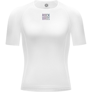 image:imageROCKBROS Mens Cycling Jersey 3D Mesh Compression Shirts Quick Dry Short Sleeve Base Layer for Road amp Mountain Biking White