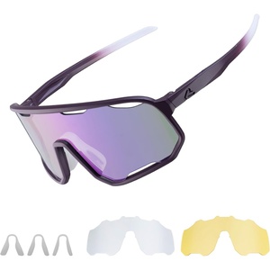 image:imageROCKBROS Photochromic Sunglasses for Men WomenUV400 Protection Cycling GlassesMTB Cycling Sports Sunglasses3 LensesPhotochromiclight Purple
