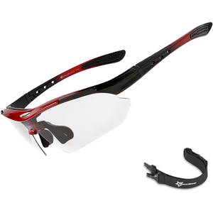 image:imageROCKBROS Pickleball Glasses for Men Women Photochromic Sports Sunglasses UV400 Protection Interchangeable StrapRed