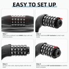 image:imageROCKBROS 5Digit 4 Feet Long Bike Lock Cable Combination with Mounting Bracket Resettable Password Weatherproof AntiTheft Cable Lock for Bicycle Motorcycle Electric Scooter Gate Fence
