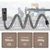 image:imageROCKBROS Bike Cable Lock with Keys 36ft AntiTheft Bicycle Lock with Mount 045inch Thickened Steel Cable OneTouch Quick Lock for Bike Ebike Scooter Motorcycle