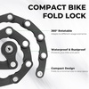 image:imageROCKBROS Folding Bike Lock for Bicycle Scooter Ebike AntiTheft Foldable Steel Bicycle Lock with Keys Mounting Bracket amp Straps 27in 132lbsBlack green