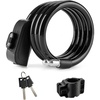 image:imageROCKBROS Bike Cable Lock with Keys 36ft AntiTheft Bicycle Lock with Mount 045inch Thickened Steel Cable OneTouch Quick Lock for Bike Ebike Scooter Motorcycle