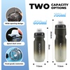 image:imageROCKBROS Bike Water Bottle 2 Pack 20oz Lightweight Plastic Sports Water Bottle BPA Free Spill Proof Water Bottle Squeeze Leak Proof Water Bottle for Cycling Gym Workout Hiking TravelGradual Gray White