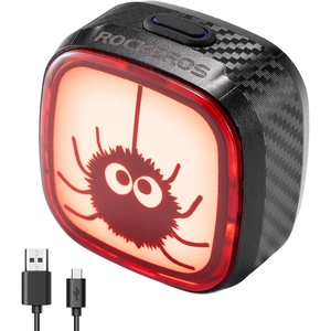 image:imageROCKBROS Bike Tail Light SmartTypeC 400mAh Batteryamp Adjustable AngleDual Mounting Bicycle Rear LightsIPX5 WaterproofCycling Safety Taillight Accessories for Men Women KidsLittle Spider