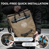 image:imageROCKBROS Bike Panniers 20L Waterproof RollTop Quick Release 3in1  Waterproof ZippersQuick Release Adjustable Buckles 3in1 Shoulder Bag Reflective Design Road Mountain CommutingCamel Brown Reflective2