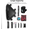 image:imageROCKBROS Bike Triangle Frame Bag  Waterproof Top Tube Bag with Keel Support 2L Large Capacity MultiPocket Organizer Reflective Strips for Road amp Mountain BikesClashing Geometry  Black  Blue