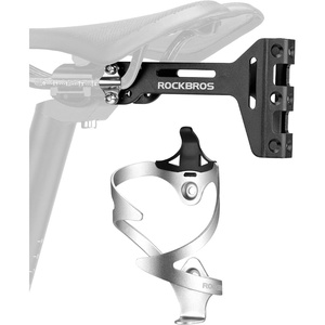 image:imageROCKBROS Bike Saddle Cage Converter amp Water Bottle Cages Combo  Adjustable Angle Aluminum Alloy Lightweight Suitable for Road Bike MTBWater Bottle Holder and Saddle Mount Adapter Combo1 Converter and 1 Silver Bottle Cage