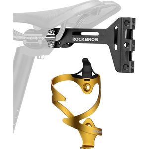 image:imageROCKBROS Bike Saddle Cage Converter amp Water Bottle Cages Combo  Adjustable Angle Aluminum Alloy Lightweight Suitable for Road Bike MTBWater Bottle Holder and Saddle Mount Adapter Combo1 Converter and 1 Gold bottle cage
