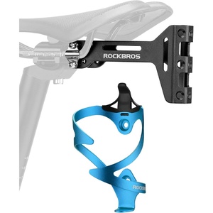 image:imageROCKBROS Bike Saddle Cage Converter amp Water Bottle Cages Combo  Adjustable Angle Aluminum Alloy Lightweight Suitable for Road Bike MTBWater Bottle Holder and Saddle Mount Adapter Combo1 Converter and 1 Blue Bottle Cage